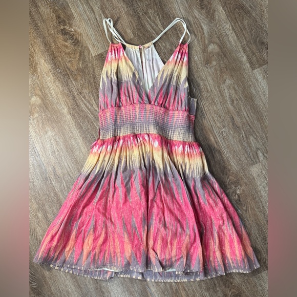 Free People Indian Summer Lurex Mini Dress Size Medium Boho Festival - Picture 4 of 9